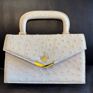 Vintage Koret Genuine Ostrich Leather Handbag with Coin Purse